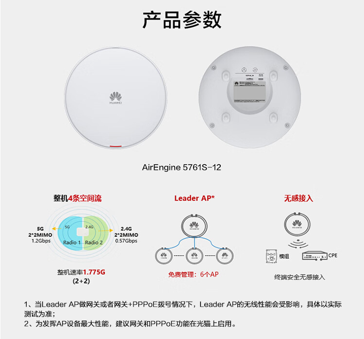 华为Wi-Fi 6 室内型双频AP